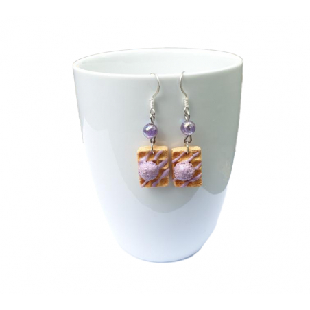 Boucles d'oreilles - gaufres pastel